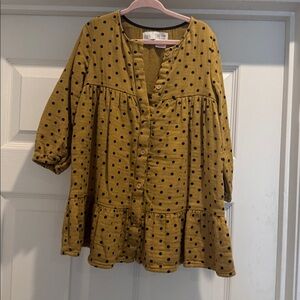 Zara Mustard Polka Dot Dress for 3-4t